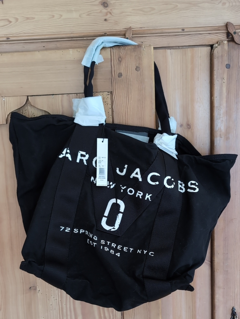 NWT - Marc By Marc Jacobs Black Canvas Tote with White Logo